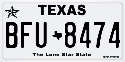 TX license plate BFU8474