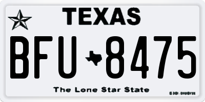 TX license plate BFU8475