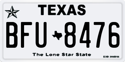 TX license plate BFU8476