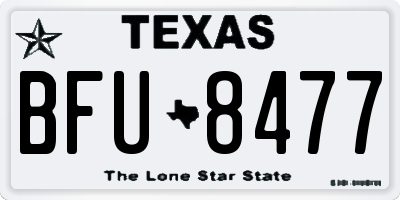 TX license plate BFU8477