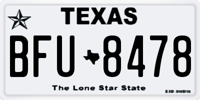 TX license plate BFU8478