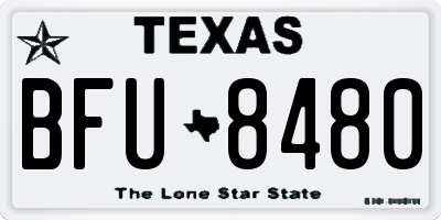 TX license plate BFU8480