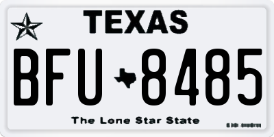 TX license plate BFU8485