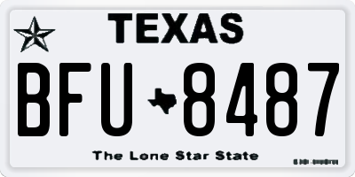 TX license plate BFU8487