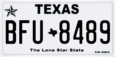 TX license plate BFU8489