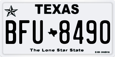 TX license plate BFU8490