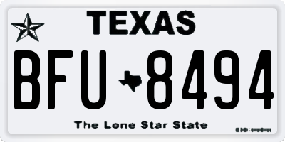 TX license plate BFU8494