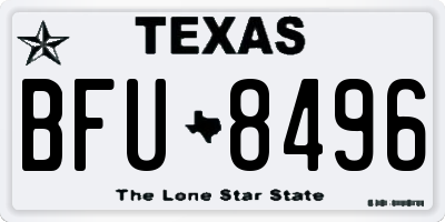TX license plate BFU8496