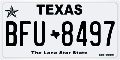 TX license plate BFU8497