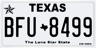 TX license plate BFU8499