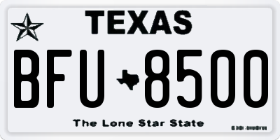 TX license plate BFU8500