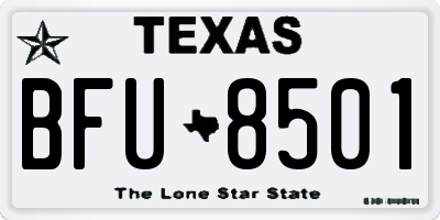 TX license plate BFU8501