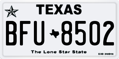 TX license plate BFU8502