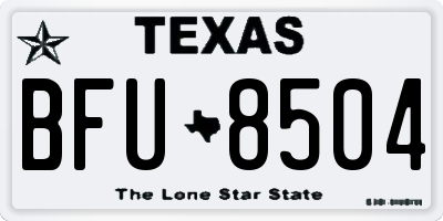 TX license plate BFU8504
