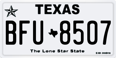 TX license plate BFU8507