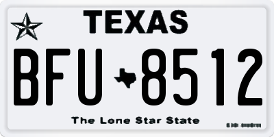 TX license plate BFU8512