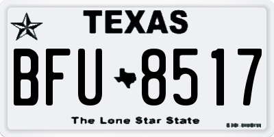 TX license plate BFU8517