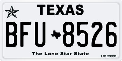 TX license plate BFU8526