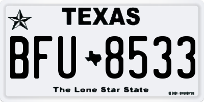 TX license plate BFU8533