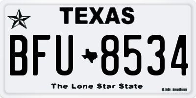 TX license plate BFU8534