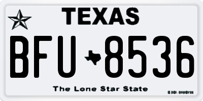 TX license plate BFU8536