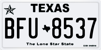 TX license plate BFU8537