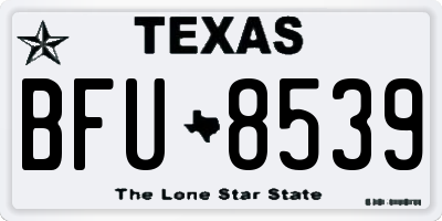 TX license plate BFU8539