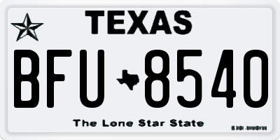 TX license plate BFU8540