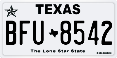 TX license plate BFU8542