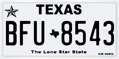TX license plate BFU8543