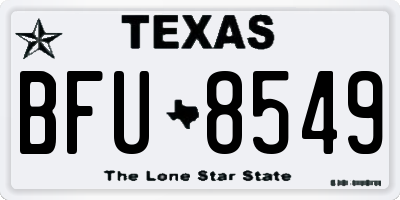 TX license plate BFU8549