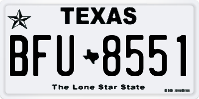 TX license plate BFU8551