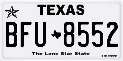 TX license plate BFU8552