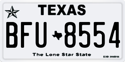 TX license plate BFU8554