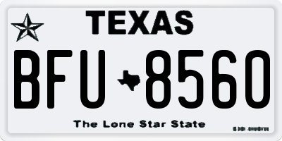 TX license plate BFU8560