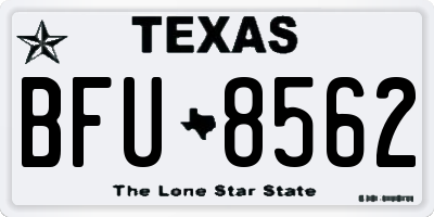 TX license plate BFU8562