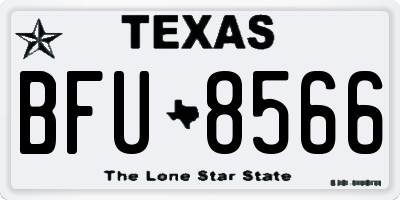 TX license plate BFU8566