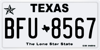 TX license plate BFU8567