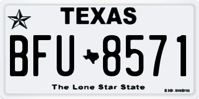 TX license plate BFU8571