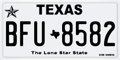 TX license plate BFU8582