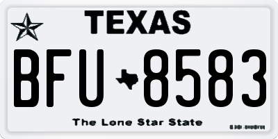 TX license plate BFU8583