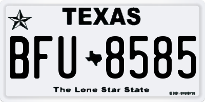 TX license plate BFU8585