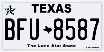 TX license plate BFU8587