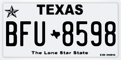 TX license plate BFU8598