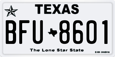 TX license plate BFU8601