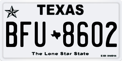 TX license plate BFU8602