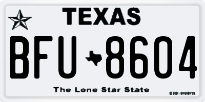 TX license plate BFU8604