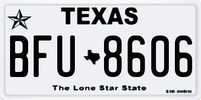 TX license plate BFU8606