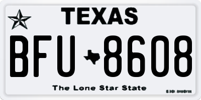 TX license plate BFU8608