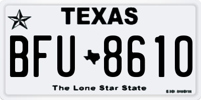 TX license plate BFU8610